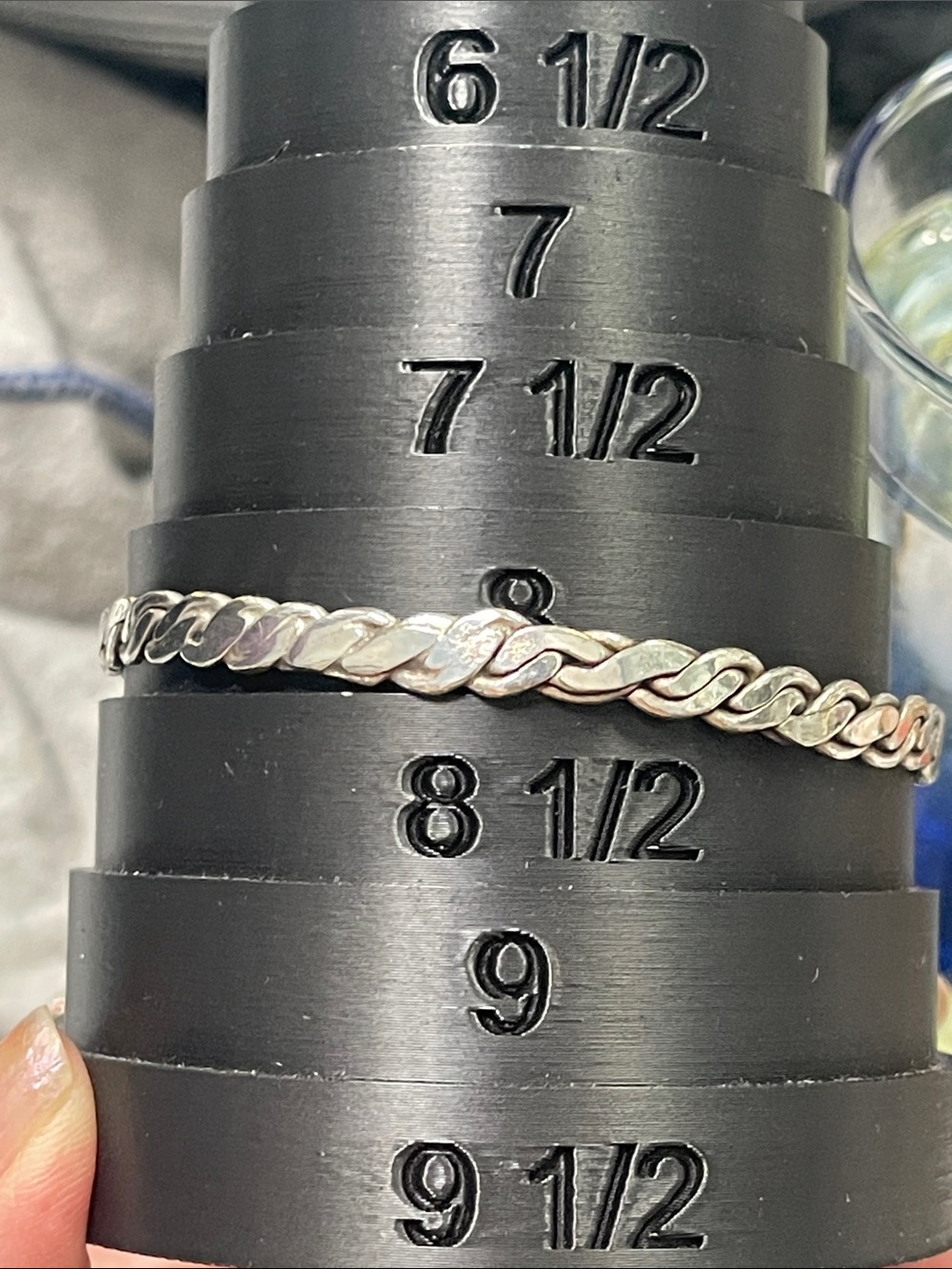 Trio set: 925 and two silver/brass/copper twist bangle bracelet set - vintage - Picture 3 of 8